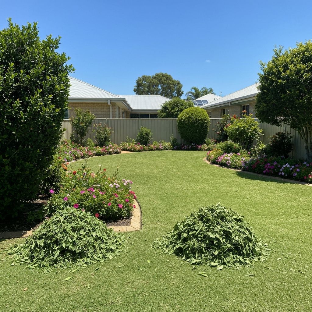 Tidy residential garden in Queensland after a professional garden clean-up